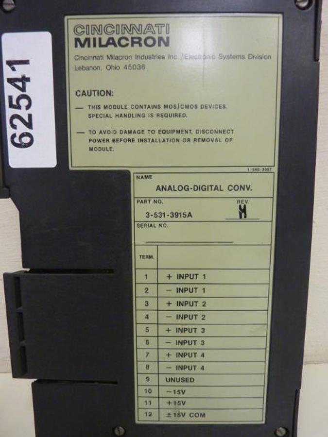 Used CINCINNATI MILACRON Analog-Digital Converter 3-531-3915A Used
