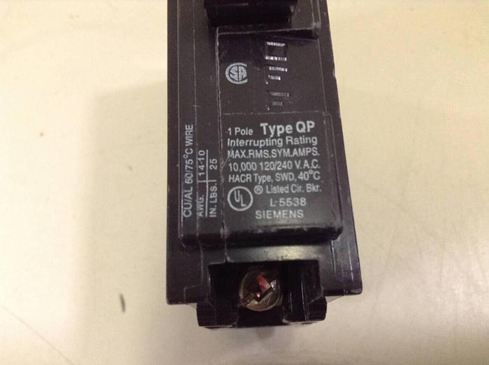 Used SIEMENS 15 Amp Circuit Breaker Q115 #75707