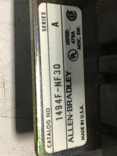 Used ALLEN BRADLEY 30 Amp Fuse Block Plate 1494F-C633 SER B #140978