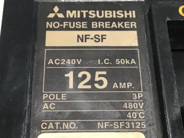 Used MITSUBISHI 125 Amp Circuit Breaker NF-SF3125 #119966