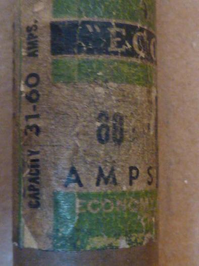 Used ECONOMY FUSE 60 Amp Fuse F-6025 #27454