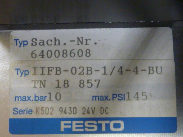 Used FESTO Control Block / Valve Terminal IFB8-02 #52704