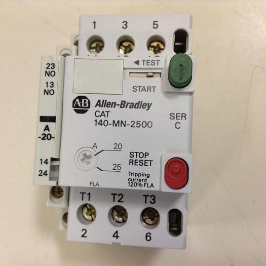 Used ALLEN BRADLEY Manual Motor Starter 140-MN-2500 SER C #87092