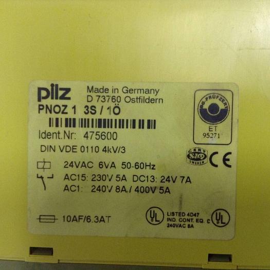 Used PILZ Relay PNOZ13S/1O #71434