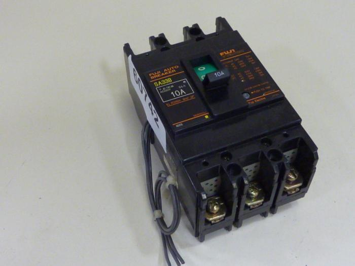 Used FUJI ELECTRIC 10 Amp Circuit Breaker SA33B-10 #60742