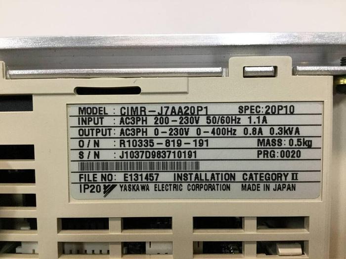 Used YASKAWA VS Mini J7 Inverter CIMR-J7AA20P1 #98545