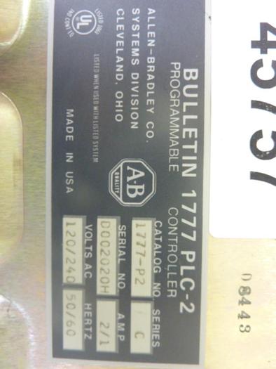 Used ALLEN BRADLEY Power Supply 1777-P2 SER C #45757