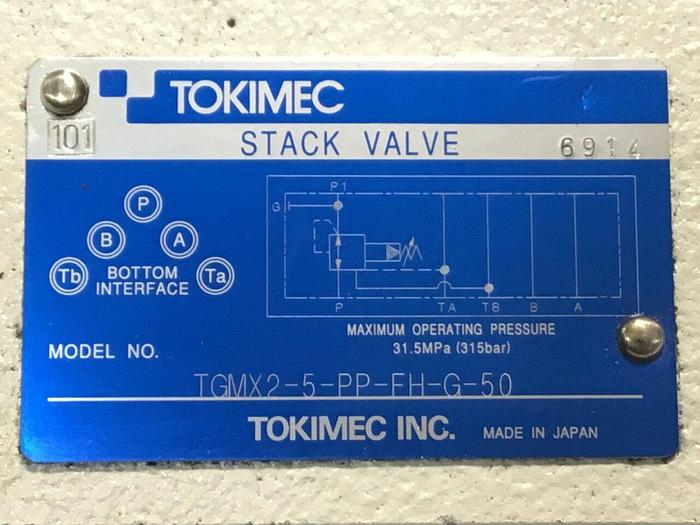 Used TOKIMEC Stack Valve TGMX2-5-PP-FH-G-50 #132101