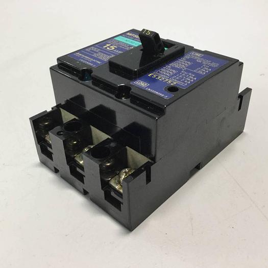 Used MITSUBISHI 15 Amp Circuit Breaker NF30-CS #93335