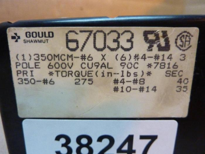 Used GOULD Fuse Holder 67033 #38247