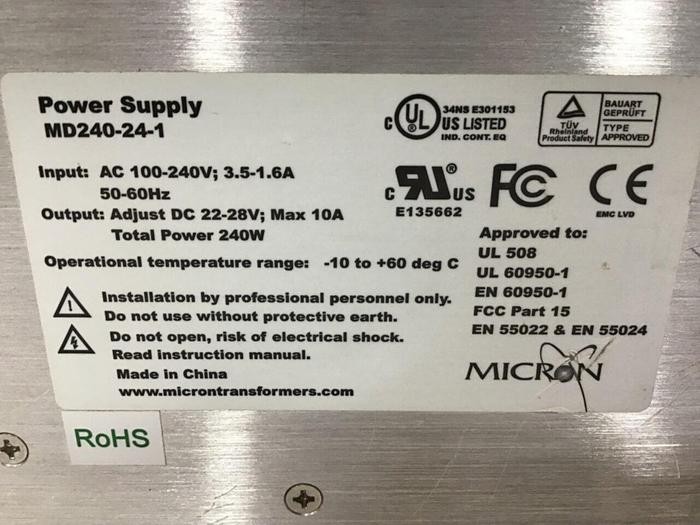 Used MICRON Power Supply MD240-24-1 #144896
