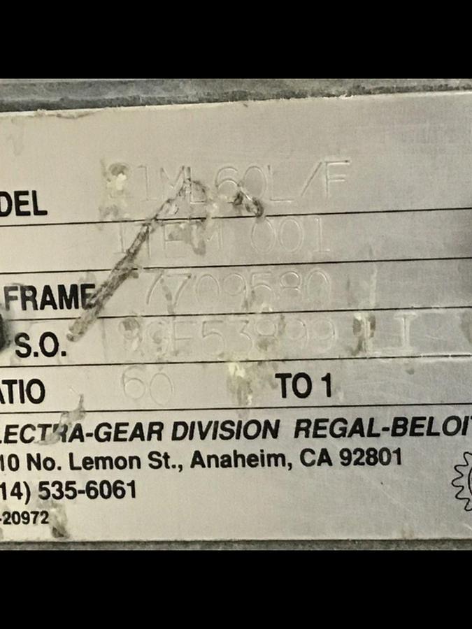 Used ELECTRA Gear 7709580 21ML60L/F Motor Used