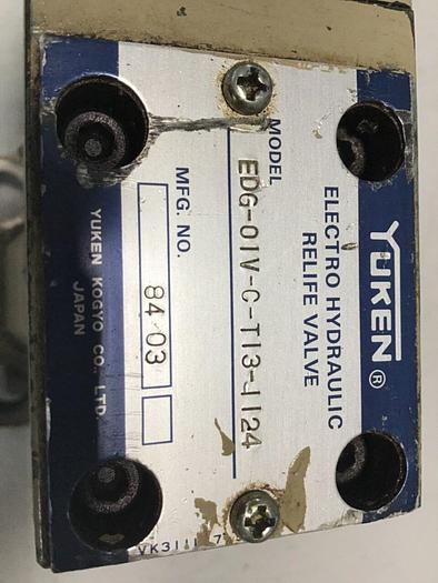 Used YUKEN Hydraulic Relief Valve EDG-01V-C-T13-1124 #136741