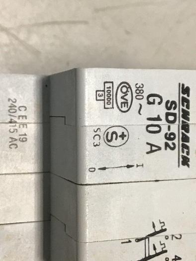 Used SCHRACK 10 Amp Circuit Breaker SD-92G 10A #119656