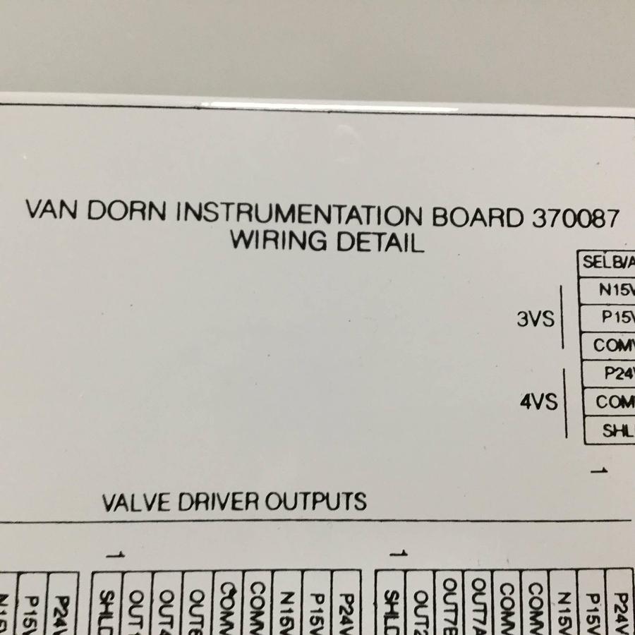 Used VAN DORN Instrumentation Board 370087 USED