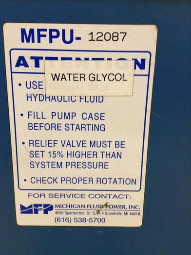 Used MICHIGAN FLUID POWER Hydraulic Power Pack RM-08-22 Used