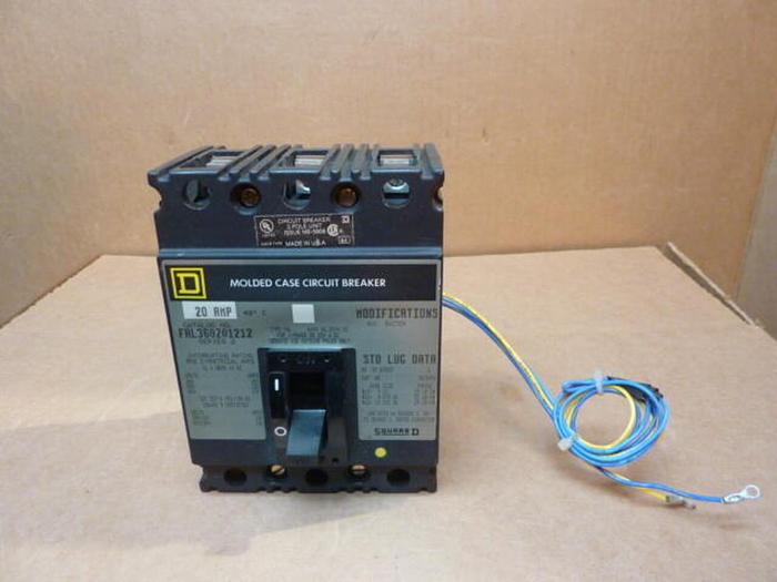 Used SQUARE D 20 Amp Circuit Breaker FAL360201212 USED