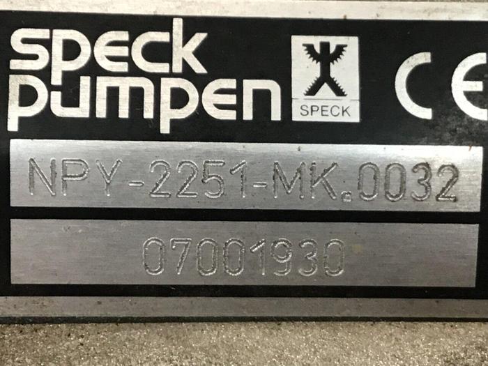 Used SPECK PUMP Pump NPY-2251-MK.0032 #119566
