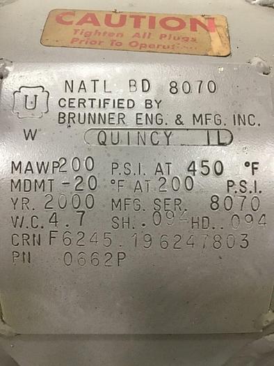 Used BRUNNER Air Tank 0662P #122033