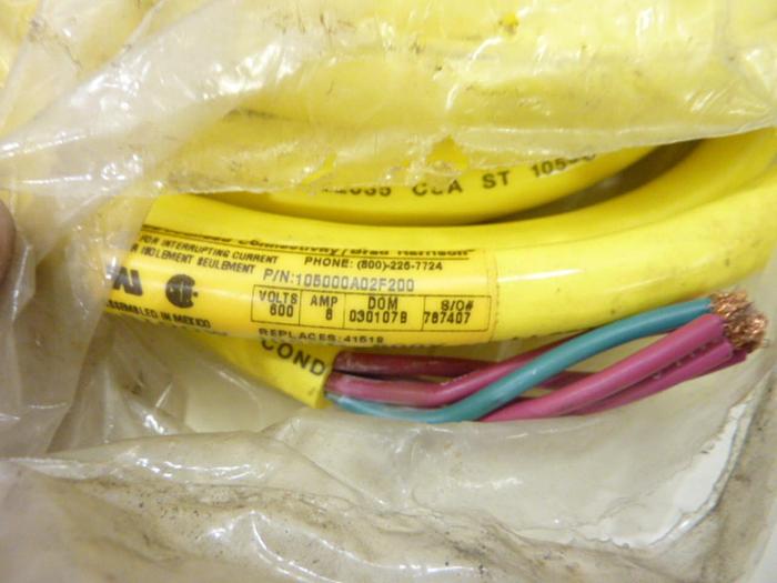 HARRISON / WOODHEAD Cordset Cable 105000A02F200 #43414