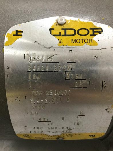 Used BALDOR 1 HP Motor w/ Pump JM3115 #110469