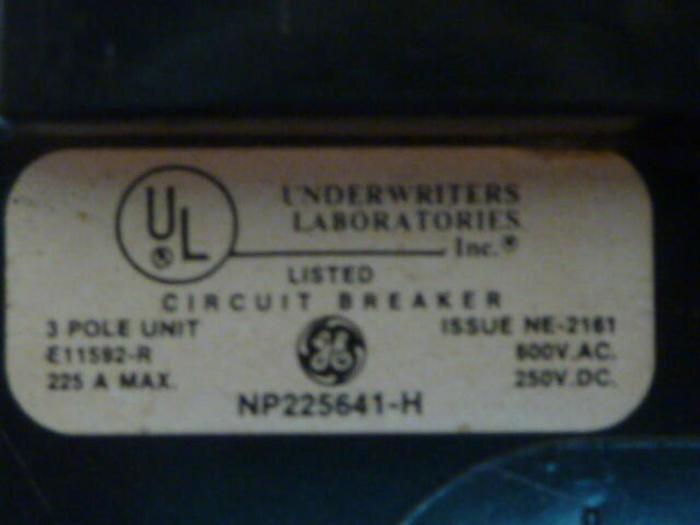 Used GENERAL ELECTRIC / GE 125 Amp Circuit Breaker TFJ236125 Used