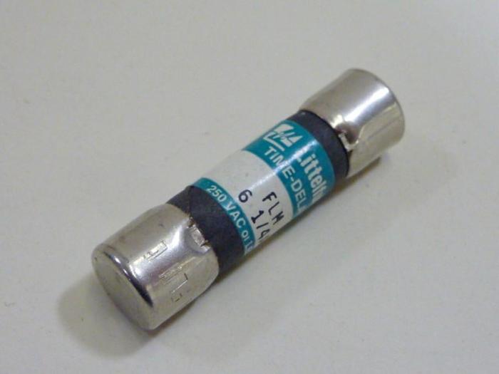 Used LITTELFUSE 6 1/4 Amp Fuse FLM-6-1/4A #62374