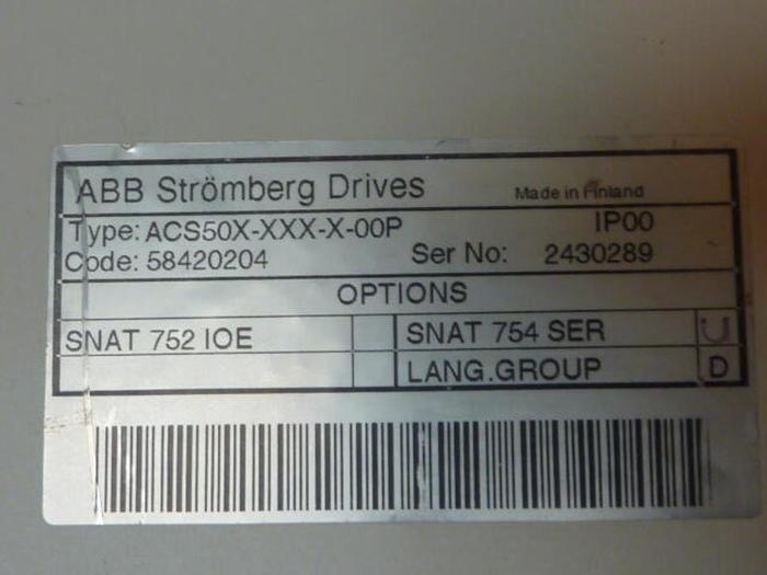 Used ABB Control Unit ACS50X-XXX-X-00P Used