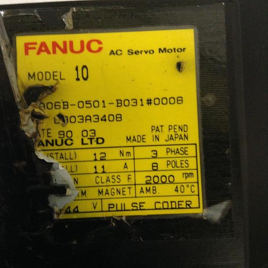 Used FANUC AC Servo Motor A06B-0501-B031/0008 Used