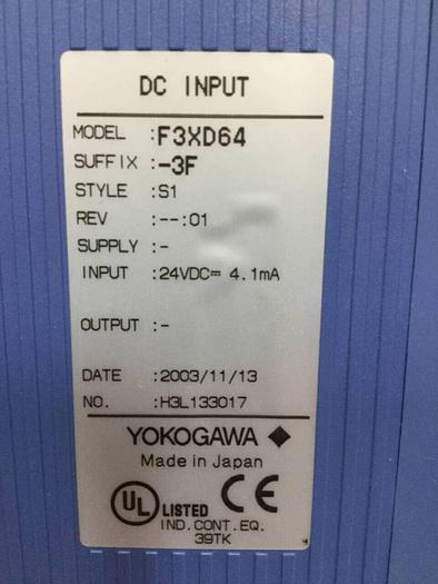 Used YOKOGAWA DC Input Module F3XD64-3F #98782