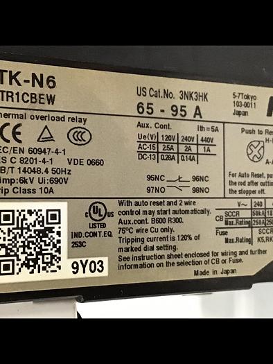 Used FUJI ELECTRIC SC-N6 Contactor Used #145422