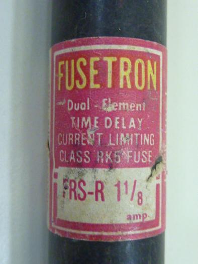 Used FUSETRON 1 1/8 Amp Fuse FRS-R-1-1/8 #47398