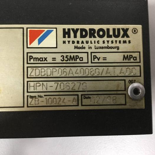 Used HYDROLUX Valve HPN706279-HY #90945