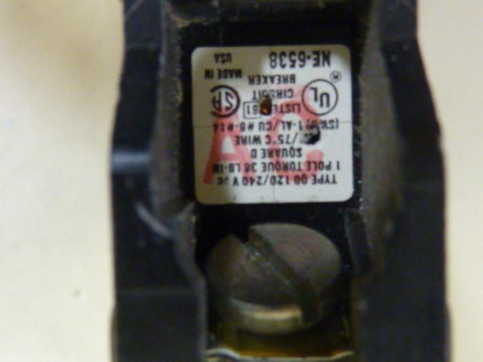 Used SQUARE D 20 Amp Circuit Breaker QO120 #57216