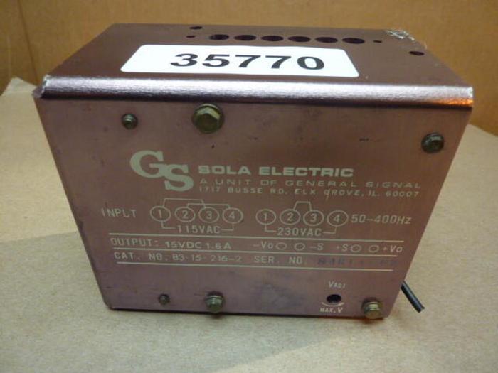 Used SOLA ELECTRIC power supply 83-15-216-2 #35770