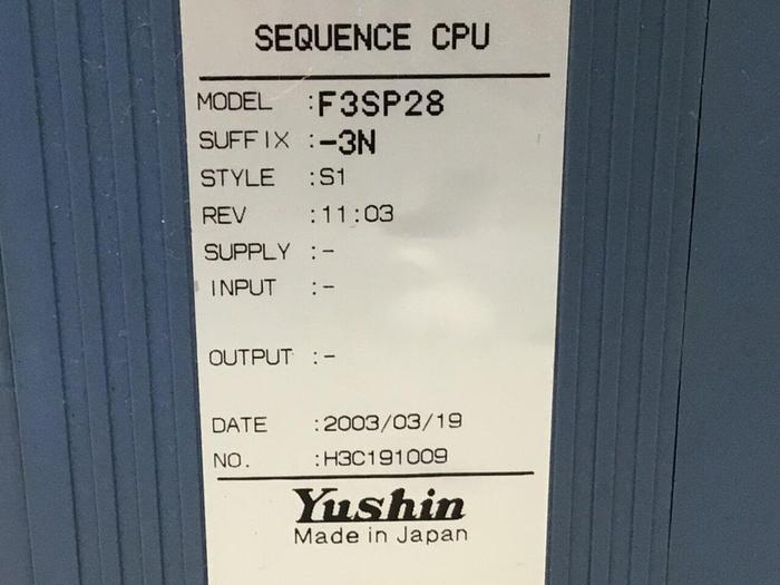 Used YUSHIN AMERICA Sequence CPU Module F3SP28-3N #128835