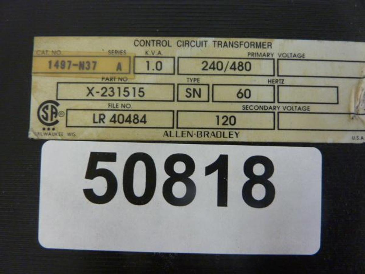 Used ALLEN BRADLEY 1 kVA Transformer 1497-N37 SER A Used