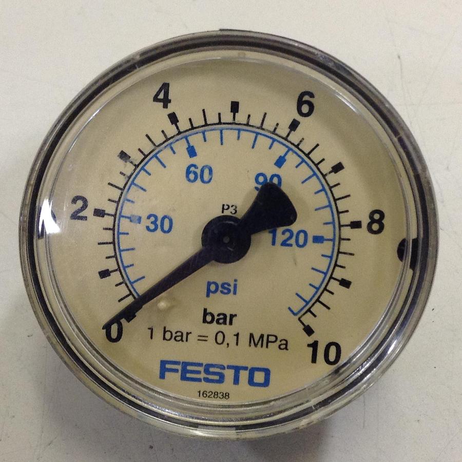 Used FESTO 0-120 PSI Pressure Gauge 162838 Used