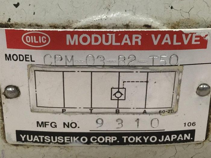 Used YUATSU SEIKO Modular Valve CPM-03-B2-T50 #102465