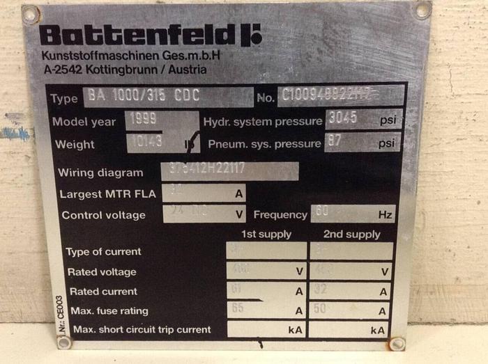 Used BATTENFELD Circuit Board C 830 305 040-8V1 #103050