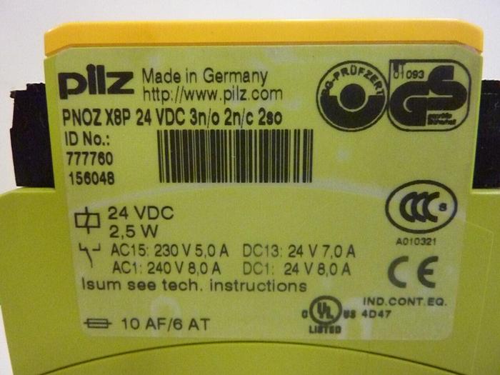 Used PILZ Safety Relay PNOZX8P24VDC3N/O2N/C2SO #46494