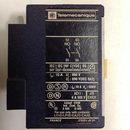 Used TELEMECANIQUE Contact Block LA1 DN20 #75639