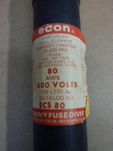 Used ECON 80 Amp Fuse ECS-80 #38537