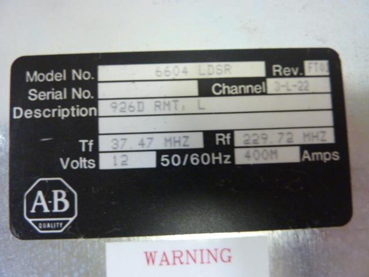 Used ALLEN BRADLEY RF Data Modem 6604 LDSR Used