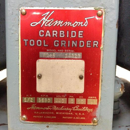 Used HAMMOND Carbide Tool Grinder WD-6 Used