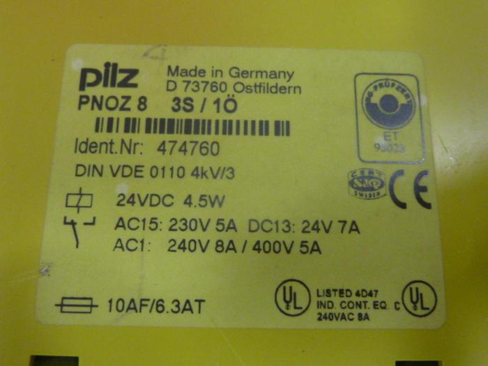 Used PILZ Safety Relay PNOZ83S/1O #61075