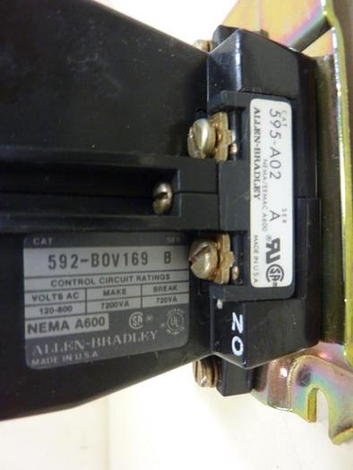 Used ALLEN BRADLEY Overload Starter Relay 592-BOV169 SER B W33 #67431