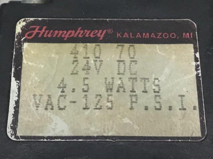 Used HUMPHREY Valve 41070 #124306