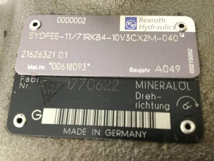 Used REXROTH Pump SYDFEE1171RKB410V3CX2M040 USED #100444