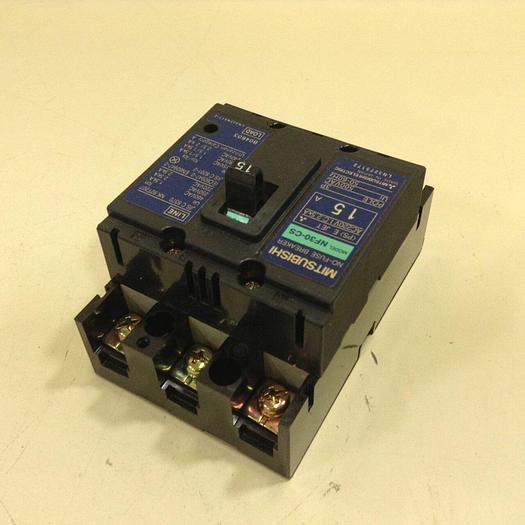 MITSUBISHI 15 Amp Circuit Breaker NF30-CS-15 #69940